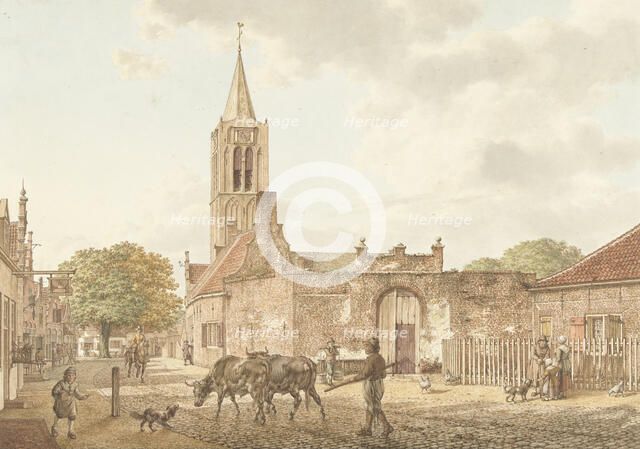 Street scene in Beverwijk, 1793. Creator: Jacob Cats.