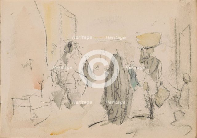 Street scene in Luxor, 1919. Creator: Marius Bauer.