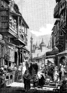 Street Scene in Lahore - from drawings by W. Carpenter, Jun., 1858. Creator: Unknown