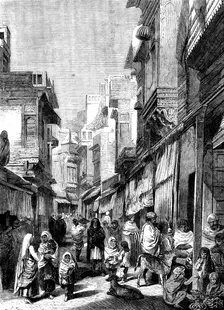 Street Scene in Lahore - from drawings by W. Carpenter, Jun., 1858. Creator: Unknown