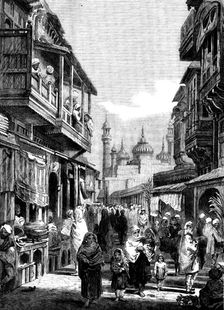 Street Scene in Lahore - from drawings by W. Carpenter, Jun., 1858. Creator: Unknown