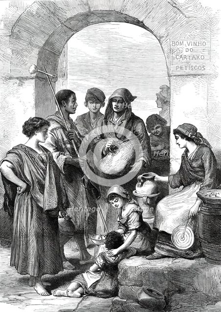 Street Scene in Lisbon: from a picture by the Viscount de Menezes...1876. Creator: Unknown.