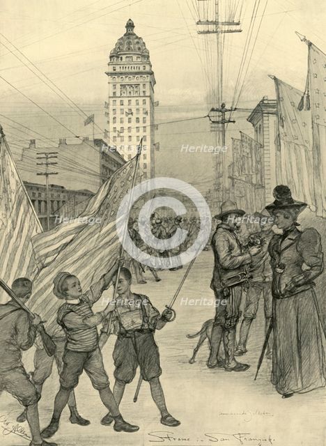 Street scene in San Francisco, USA, 1898. Creator: Christian Wilhelm Allers.