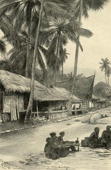 Street scene in Tasikmalaya, Java, 1898. Creator: Christian Wilhelm Allers