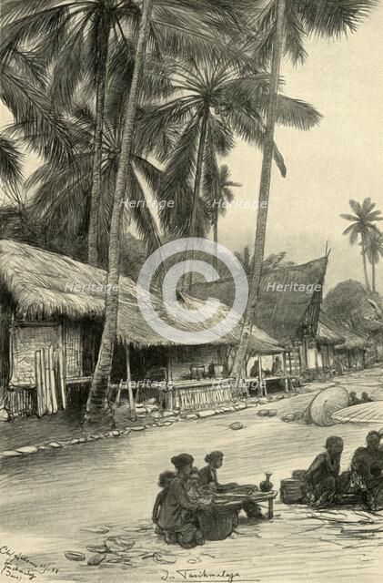 Street scene in Tasikmalaya, Java, 1898. Creator: Christian Wilhelm Allers.