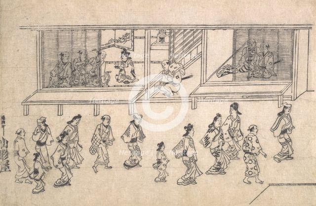 Street Scene in the Yoshiwara. Creator: Hishikawa Moronobu.
