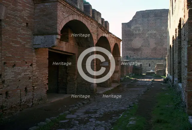 Street scene in the Roman city of Ostia, 2nd century. Artist: Unknown