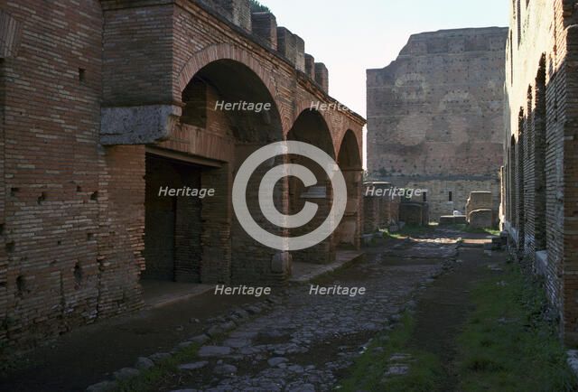 Street scene in the Roman city of Ostia, 2nd century. Artist: Unknown
