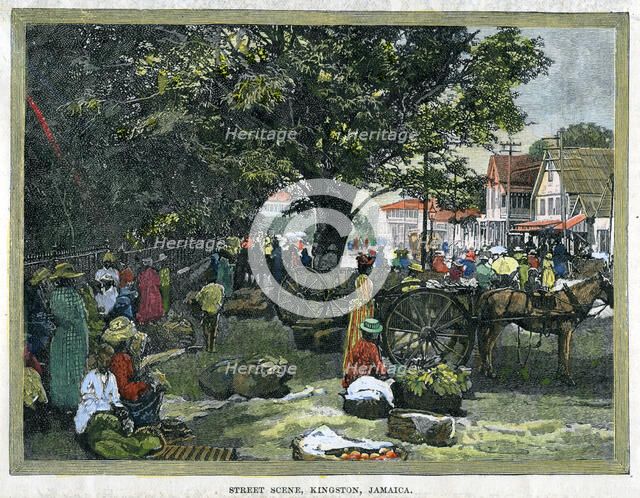 'Street scene, Kingston, Jamaica', c1880. Artist: Unknown