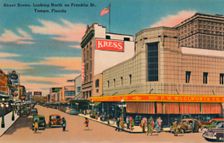 Street Scene, Looking North on Franklin St., Tampa, Florida c1940s