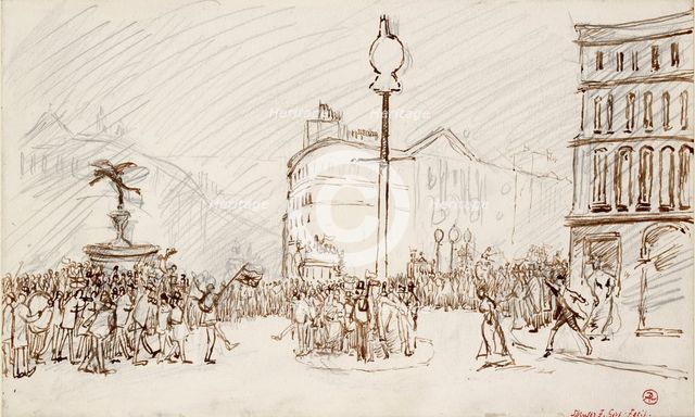 Street Scene-Piccadilly Circus, c1900s. Artist: Spencer Gore.