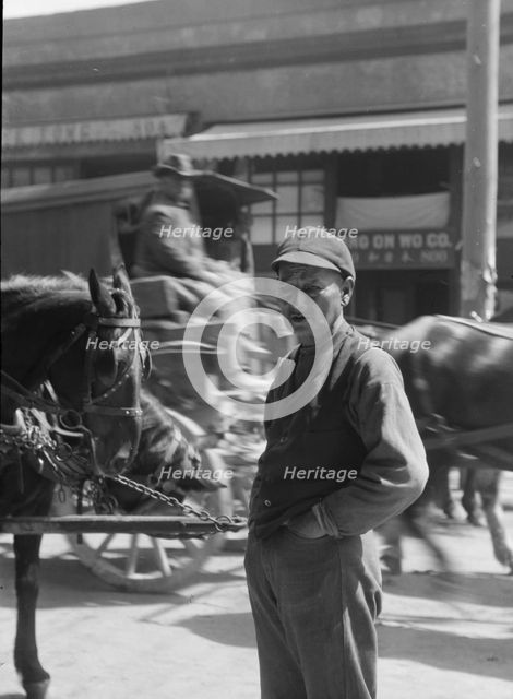 Street scene, possibly in Chinatown, San Francisco, between 1896 and 1942. Creator: Arnold Genthe.