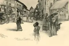 Street scene, Singapore, 1898. Creator: Christian Wilhelm Allers