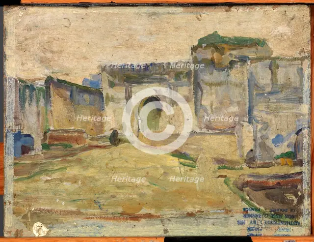 Street Scene, Tangier (Crenelated Architecture), ca. 1910. Creator: Henry Ossawa Tanner.