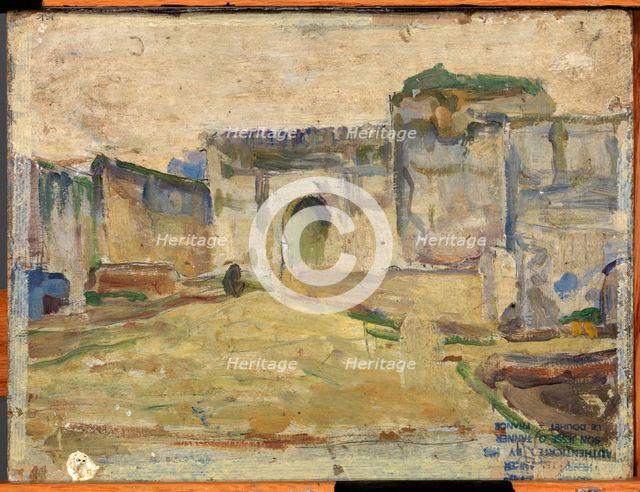Street Scene, Tangier (Crenelated Architecture), ca. 1910. Creator: Henry Ossawa Tanner.
