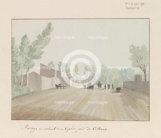 Street scene when leaving Naples at Cisterna, 1778. Creator: Louis Ducros.