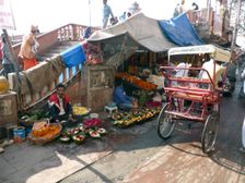 Street scene with market stalls, India 2017. Creator: Unknown