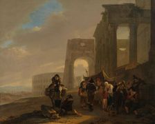 Street Scene with Roman Ruins, c.1642-c.1644. Creator: Jan Dirksz Both