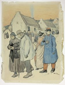Street Scene with Two Couples, n.d. Creator: Theophile Alexandre Steinlen