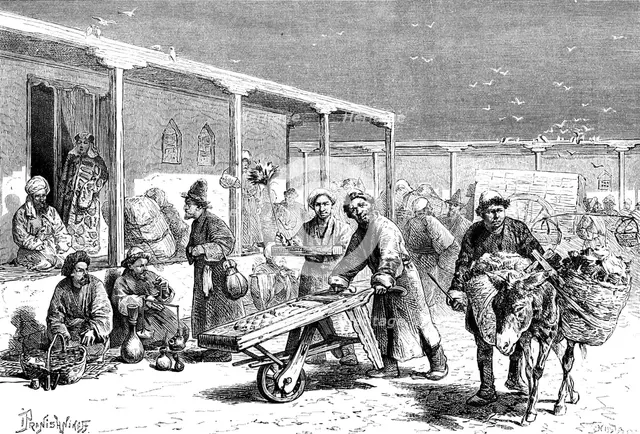 'Street scene, Yarkand', c1890. Artist: Unknown