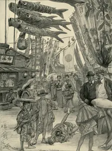 Street scene, Yokohama, Japan, 1898. Creator: Christian Wilhelm Allers