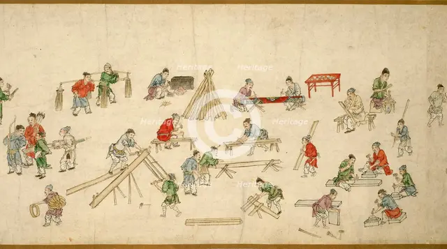 Street Scenes in Times of Peace, Yuan dynasty (1279-1368), 14th century. Creator: Zhu Yu.