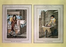 Street sellers selling band boxes and cherries, 1798
