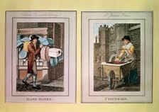 Street sellers selling band boxes and cherries, 1798. Creator: Unknown