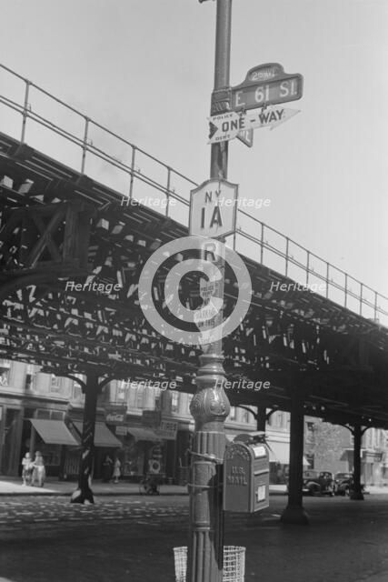 Street signs, 61st Street between 1st and 3rd Avenues, New York, 1938. Creator: Walker Evans.