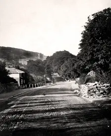 Street through a valley in Hastings, Sussex, early 20th century
