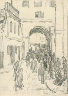 Street traffic, 1918. Creator: Elemír Halász-Hradil