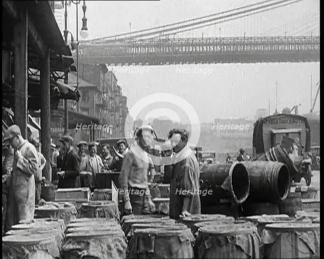 Street View of Building Sites in New York City, 1932. Creator: British Pathe Ltd.