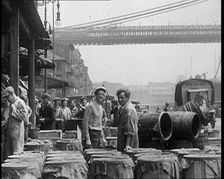 Street View of Building Sites in New York City, 1932. Creator: British Pathe Ltd