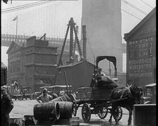 Street View of Building Sites in New York City, 1932. Creator: British Pathe Ltd