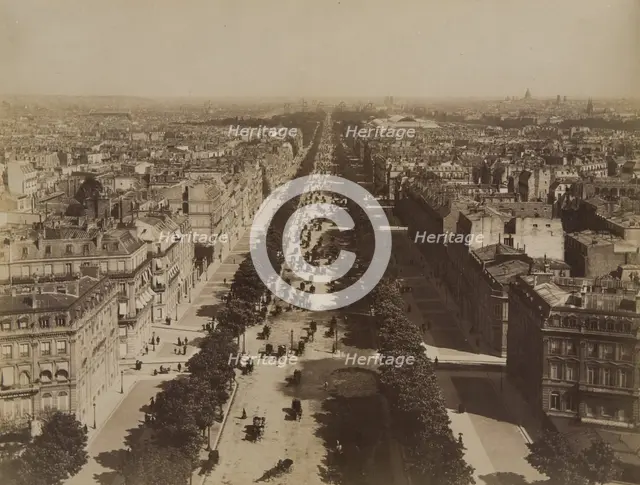 Street view of the Champs Elysees, Paris, 1879-1890. Creator: Unknown.