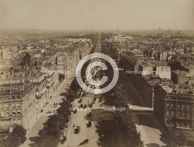 Street view of the Champs Elysees, Paris, 1879-1890. Creator: Unknown.