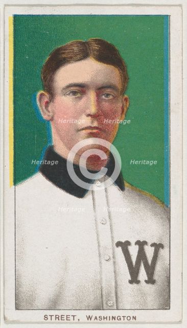 Street, Washington, American League, from the White Border series (T206) for the Americ..., 1909-11. Creator: American Tobacco Company.