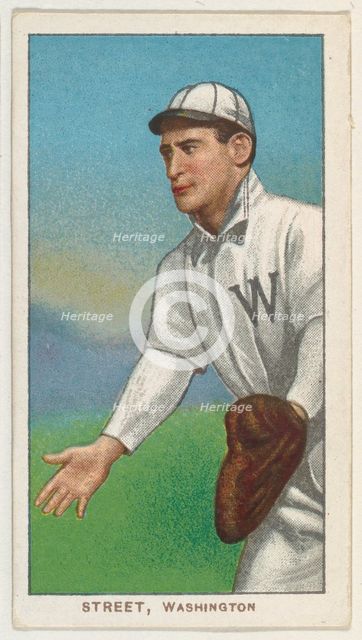 Street, Washington, American League, from the White Border series (T206) for the Americ..., 1909-11. Creator: American Tobacco Company.