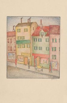 Street with a Confectionery Shop, 1926-1928. Creator: Mikulas Galanda