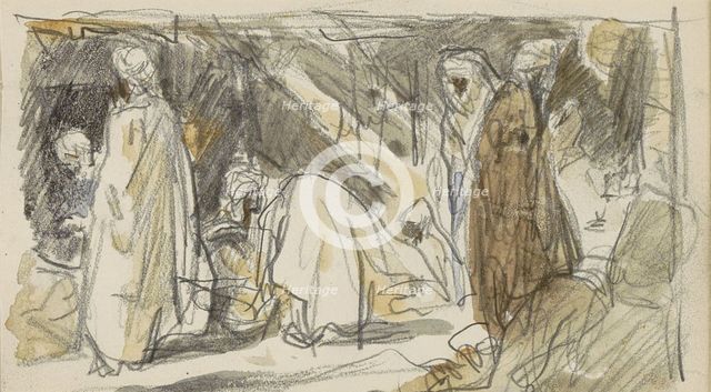 Street with figures, 1922. Creator: Marius Bauer.