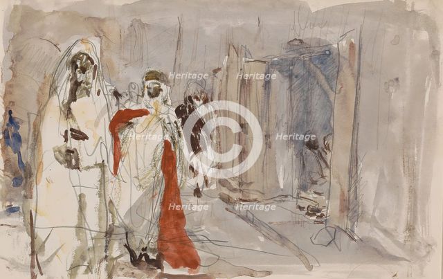 Street with figures, 1923. Creator: Marius Bauer.