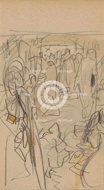 Street with figures in Biskra, 1922. Creator: Marius Bauer.