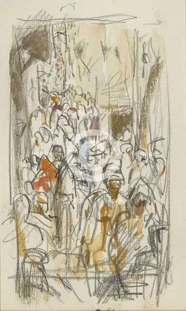 Street with figures in Biskra, 1922. Creator: Marius Bauer.