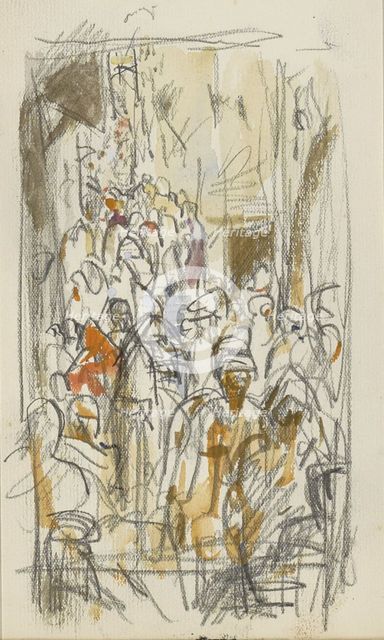 Street with figures in Biskra, 1922. Creator: Marius Bauer.