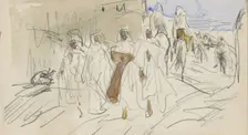 Street with figures in Biskra, 1922. Creator: Marius Bauer