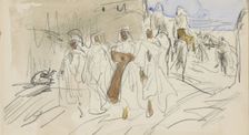 Street with figures in Biskra, 1922. Creator: Marius Bauer