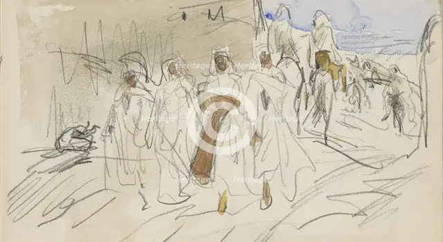 Street with figures in Biskra, 1922. Creator: Marius Bauer.