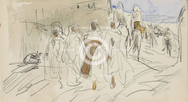 Street with figures in Biskra, 1922. Creator: Marius Bauer.