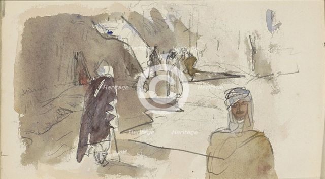 Street with figures in Biskra, 1922. Creator: Marius Bauer.