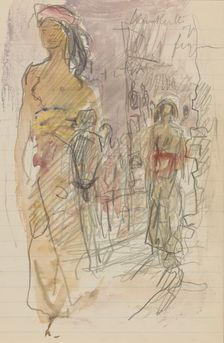 Street with Indonesians in traditional costume, 1931. Creator: Marius Bauer